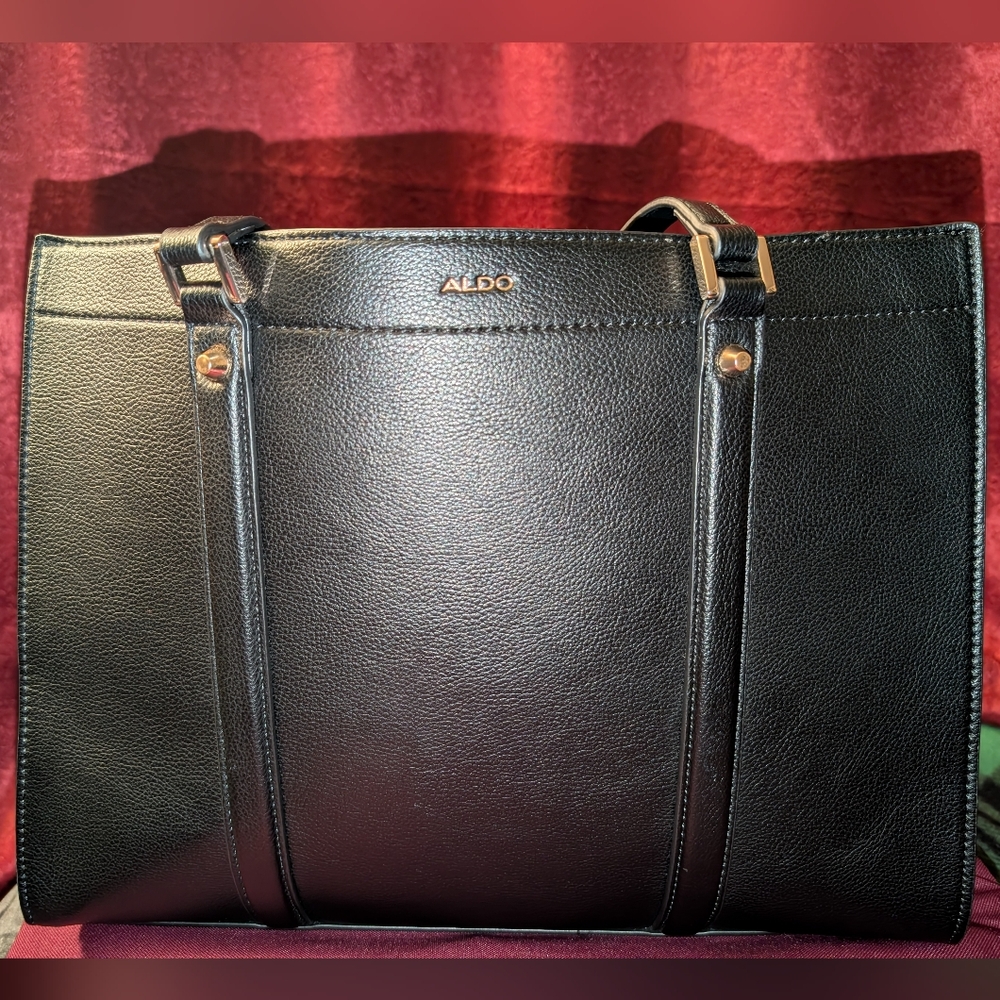 Aldo Black Leather Tote Bag